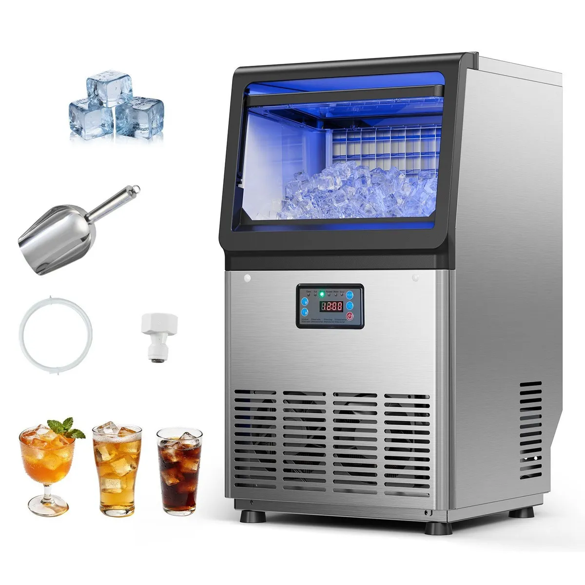 Commercial Ice Maker Machine 36 kg/24h with 6 kg S - Image 1