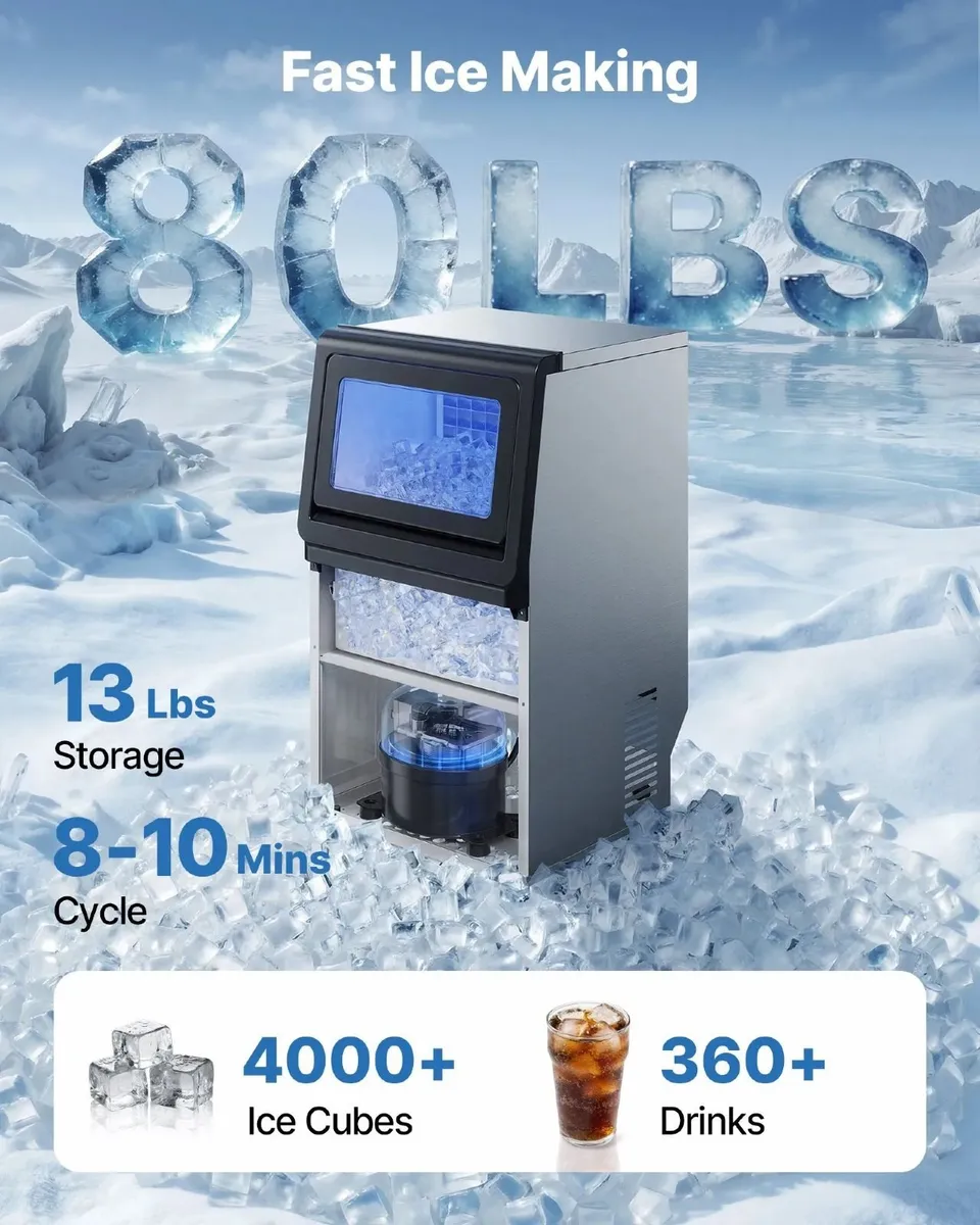Commercial Ice Maker Machine 36 kg/24h with 6 kg S - Image 2