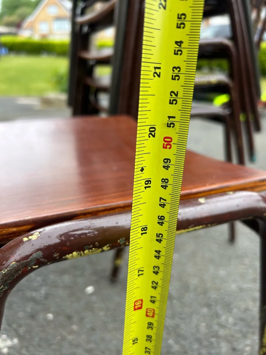 Vintage adult size steel frame stacking chairs - Image 4