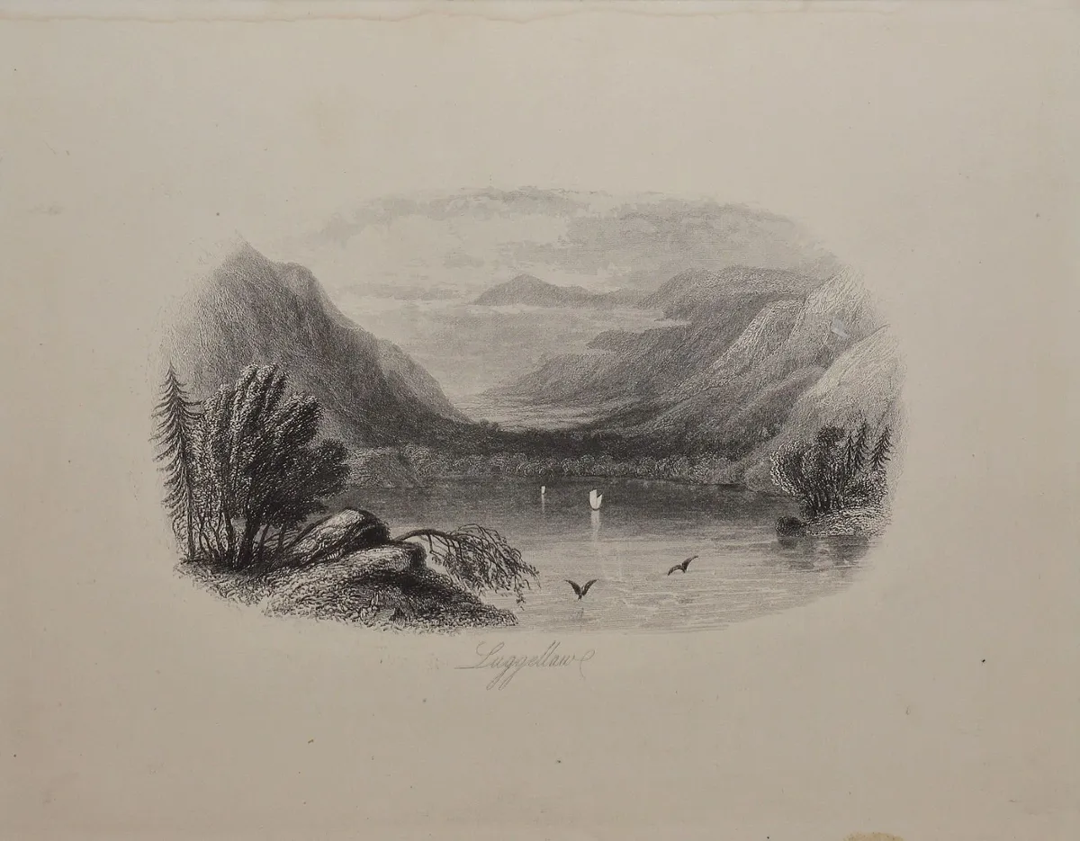 Luggala, County Wicklow 1863 Antique Print - Image 2