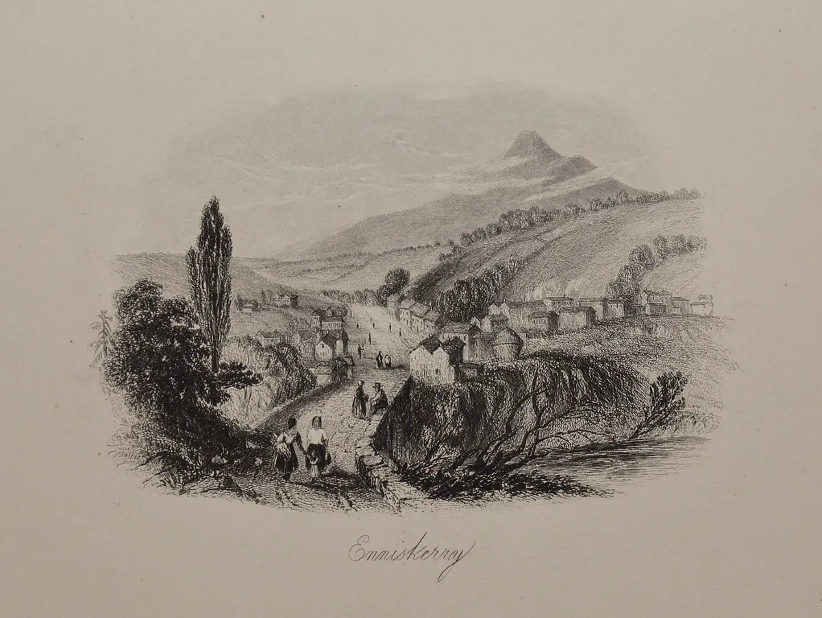 Enniskerry, County Wicklow 1863 Antique Print - Image 1
