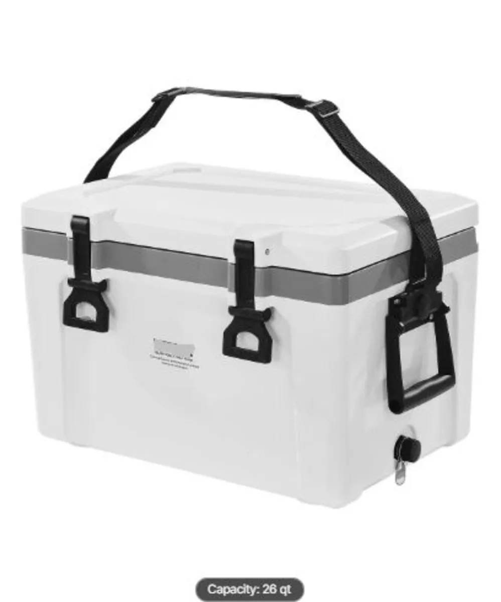 Portable Cooler,26 QT Hard Cooler with Ice Retent - Image 1