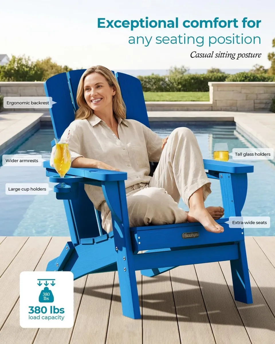 Folding Adirondack Chair Hdpe All-Weather Fire - Image 4