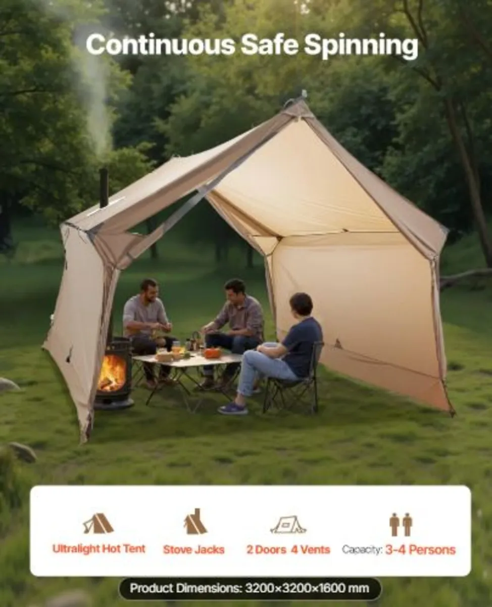 Camping Hot Tent, 2 Persons Cabin Hot Tent - Image 1
