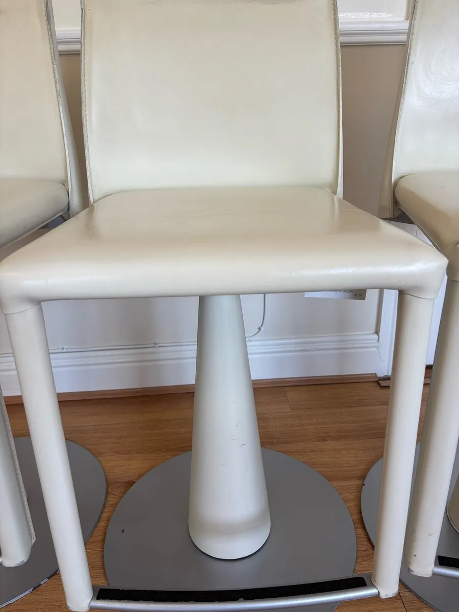 3 Italian designer leather counter stools - Image 2