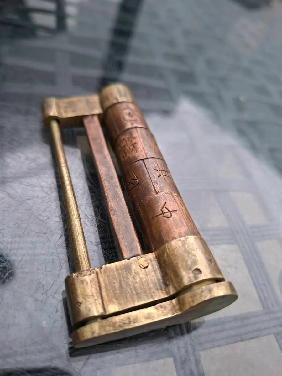 Unusual Vintage Brass & Copper combination Lock - Image 2