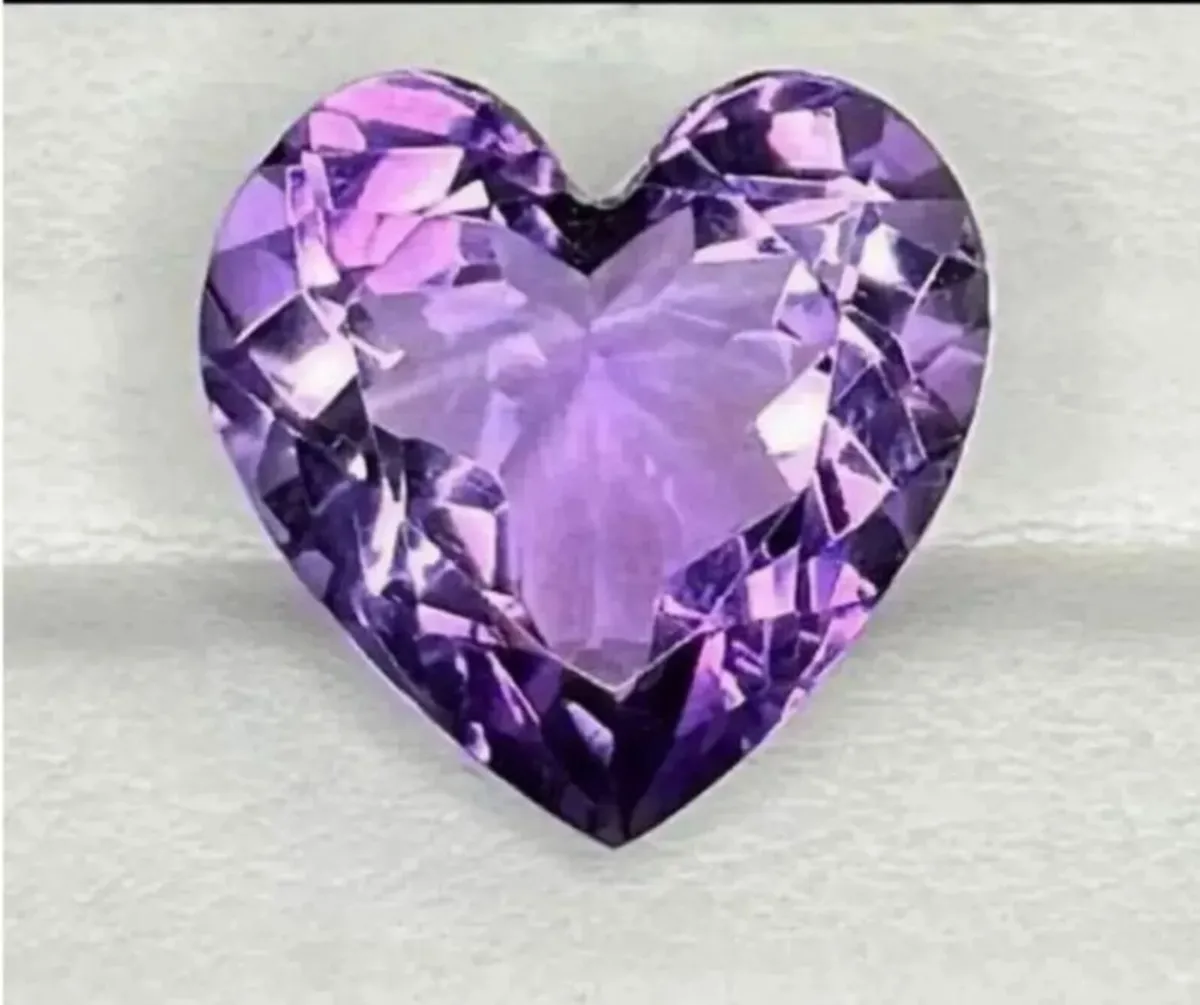 Vintage Authentic Heart Shape Natural Amethyst - Image 3