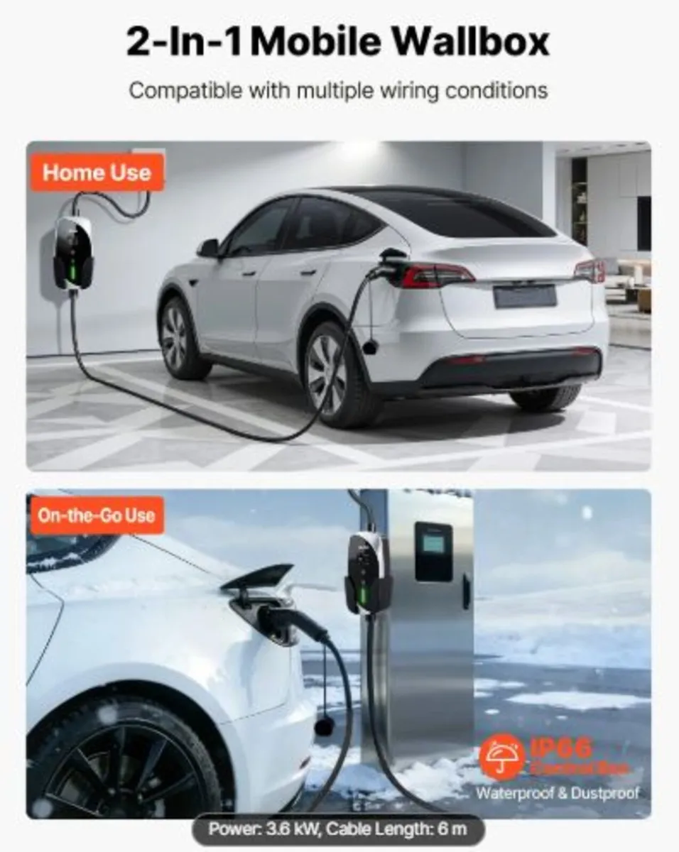 Mobile Wallbox, 3.6 kW 16A, Type 2 Portable EV - Image 3