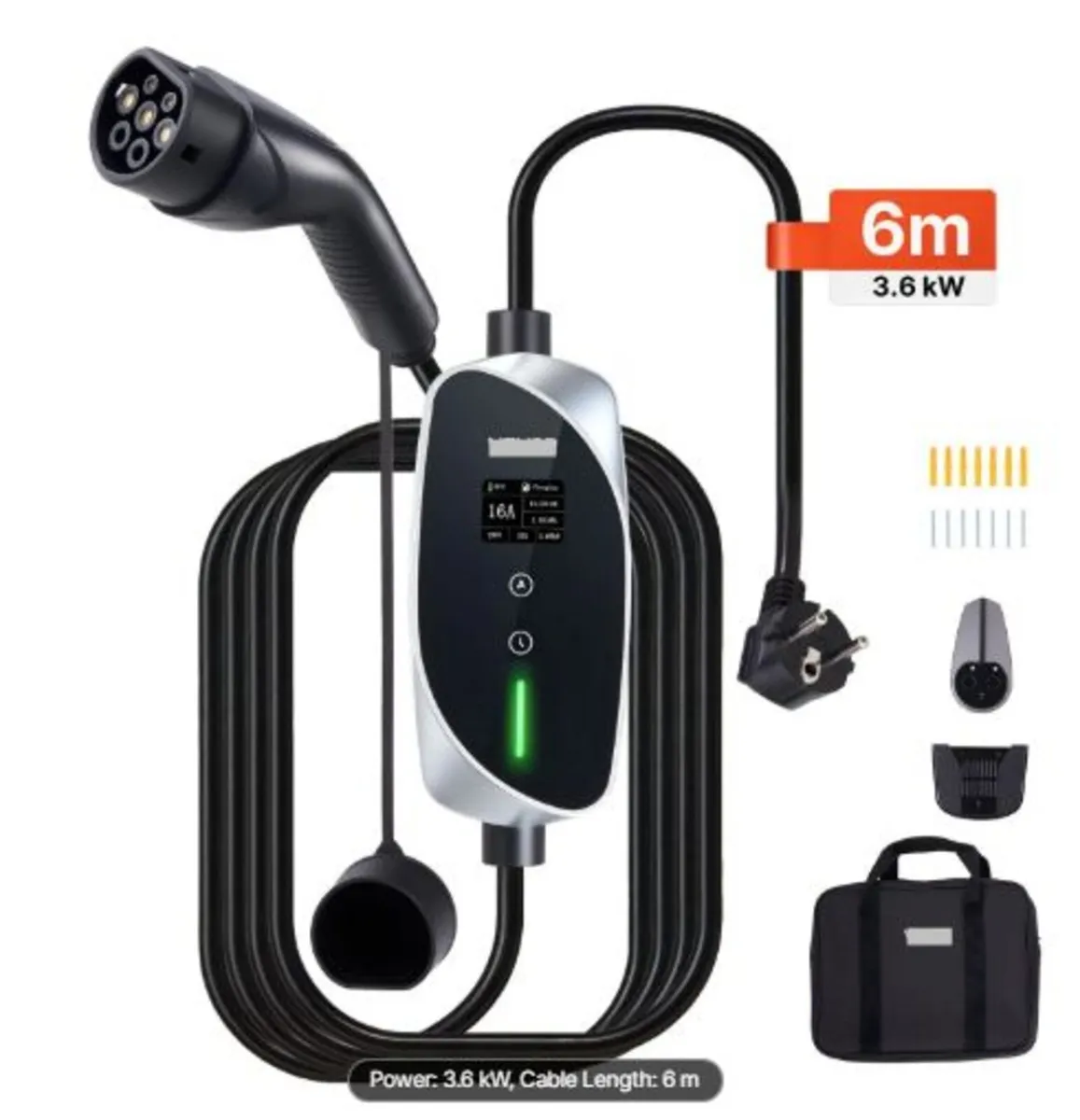 Mobile Wallbox, 3.6 kW 16A, Type 2 Portable EV - Image 1