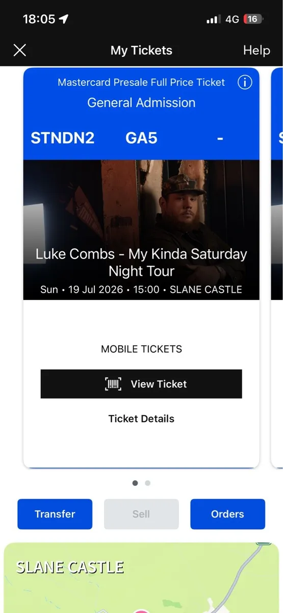 Luke combs tickets x 2 Sunday 19th April