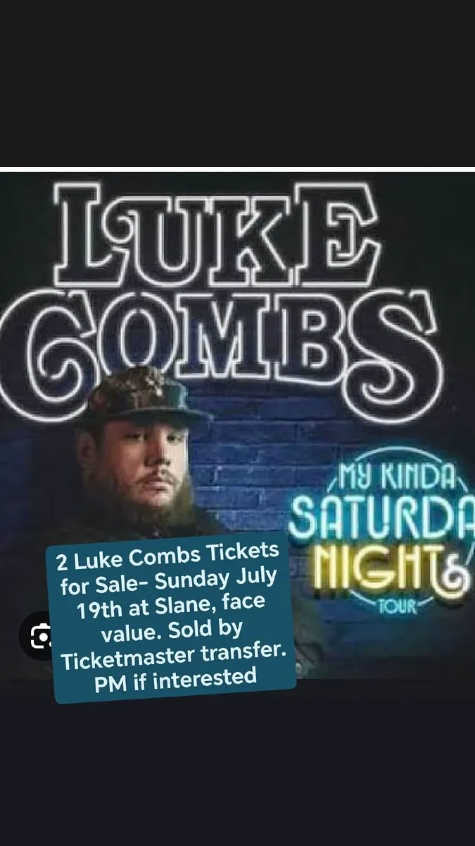 Luke combs tickets Sunday 19th July
