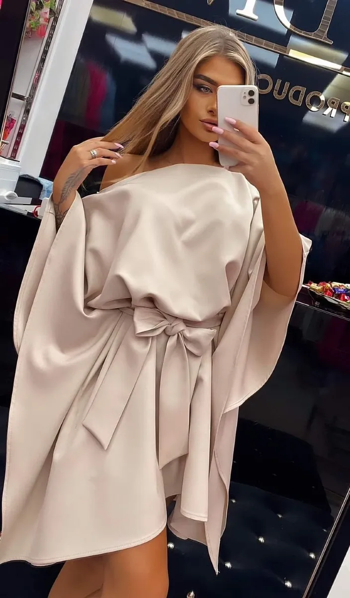 Dress batwings Oversize beige Xs-XL - Image 3