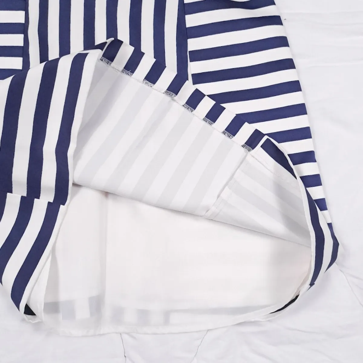 Oasis Navy White Nautical Stripe Mini Dress 8UK - Image 3