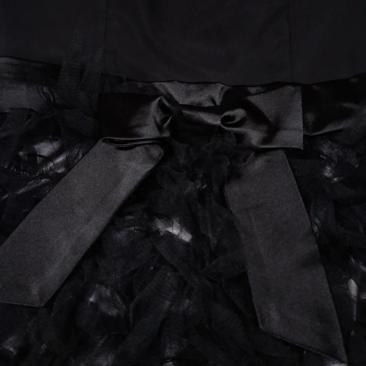 Ruby Ray Black Grey Ruffle Tulle Mini Dress 10UK - Image 3
