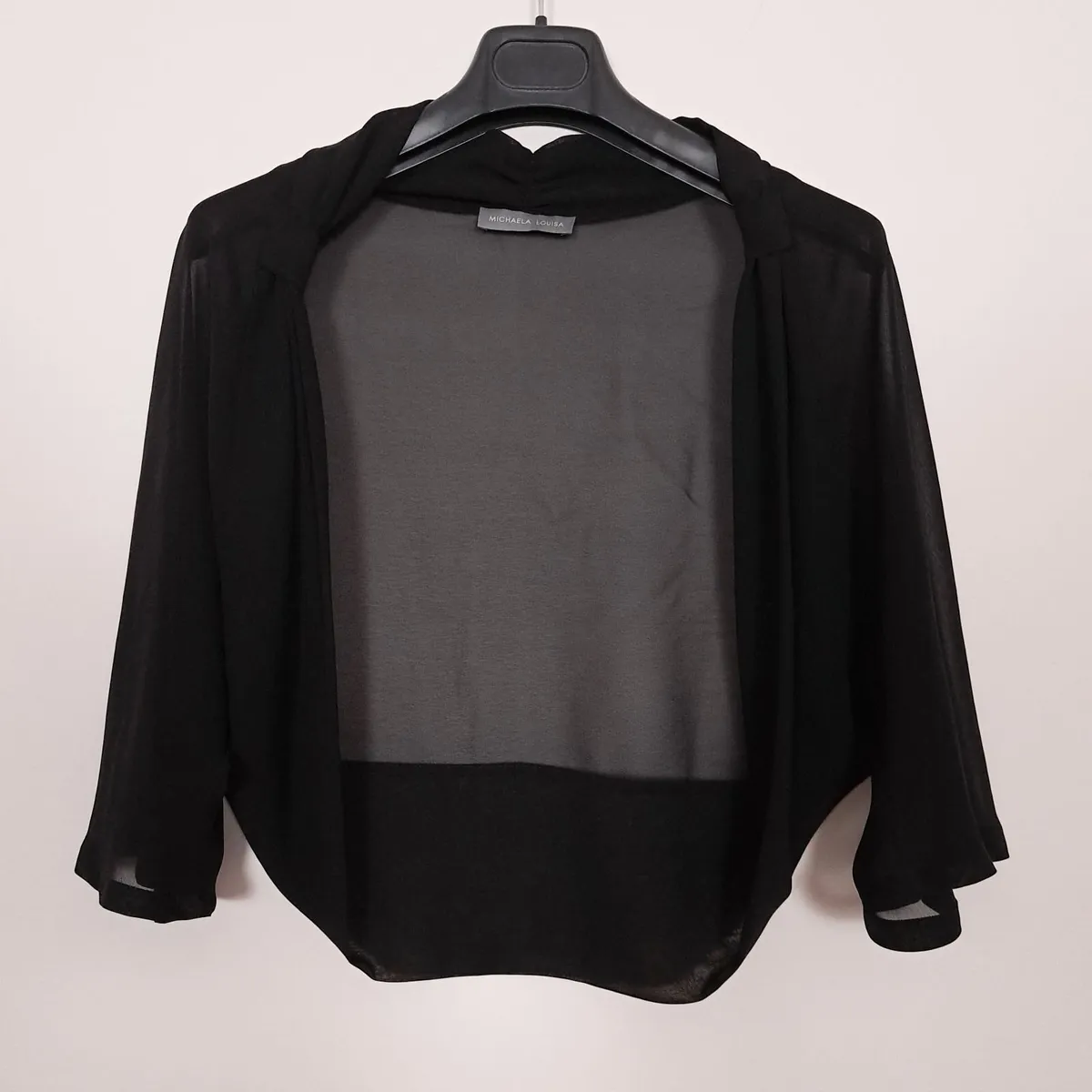 Michaela Louisa Black Sheer Cropped Bolero 16UK - Image 1