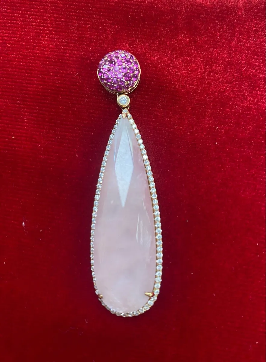 Vintage Rose Quartz Fob - Image 1