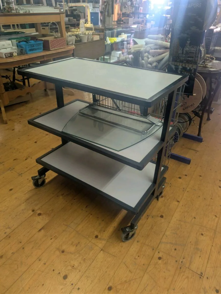 3 shelf unit on wheels