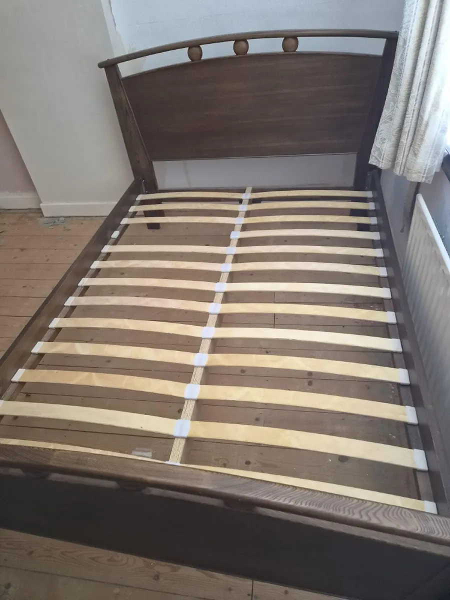 Double Bed Frame & King-Sized Mattress - Image 1