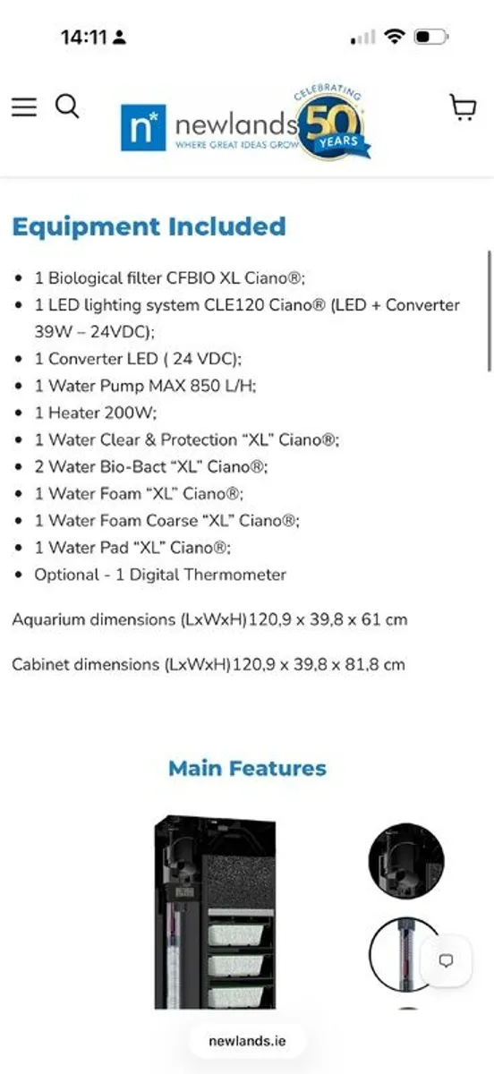 Ciano Emotions Pro 120 Mystic Aquarium With Free Cabinet 239 Litre - Image 4