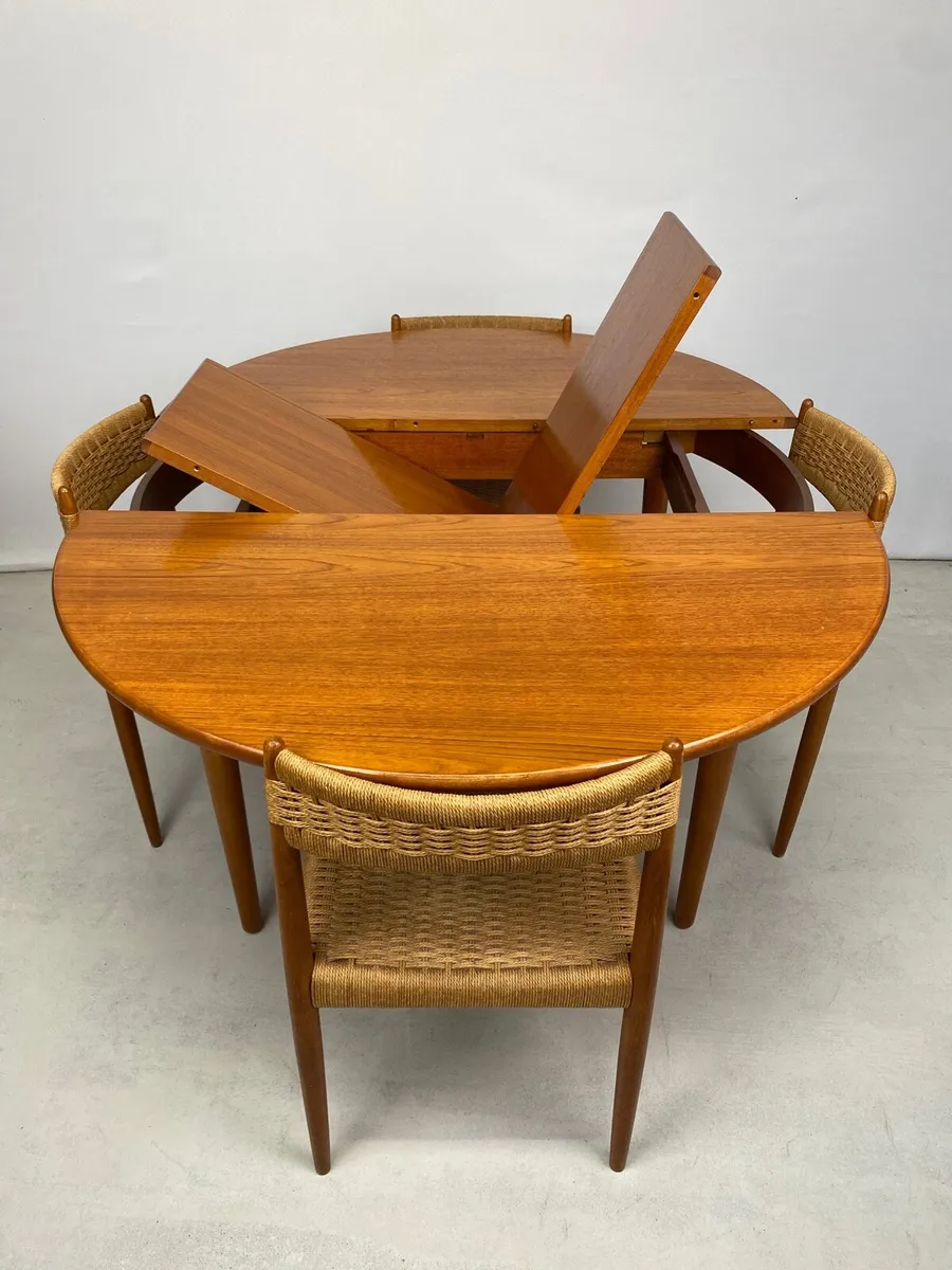 Danish Mod Century Dining Table & Chairs - Image 3
