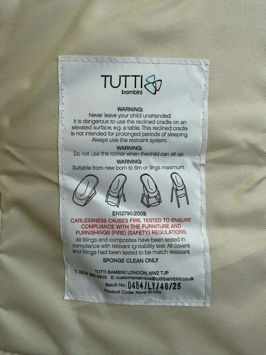 Tutti Bambini Nova newborn rocker/bouncer as new - Image 4