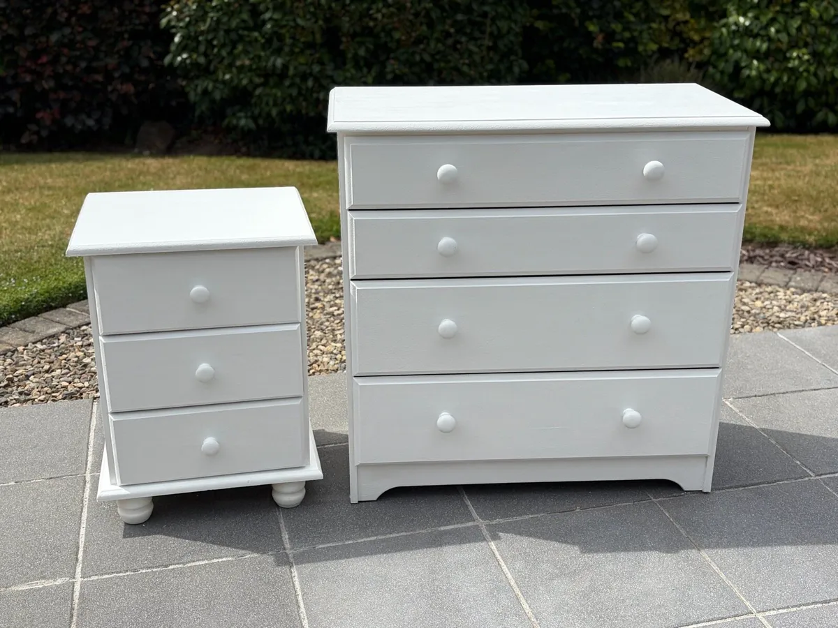 Chest of Drawers and a Locker in White - Image 1