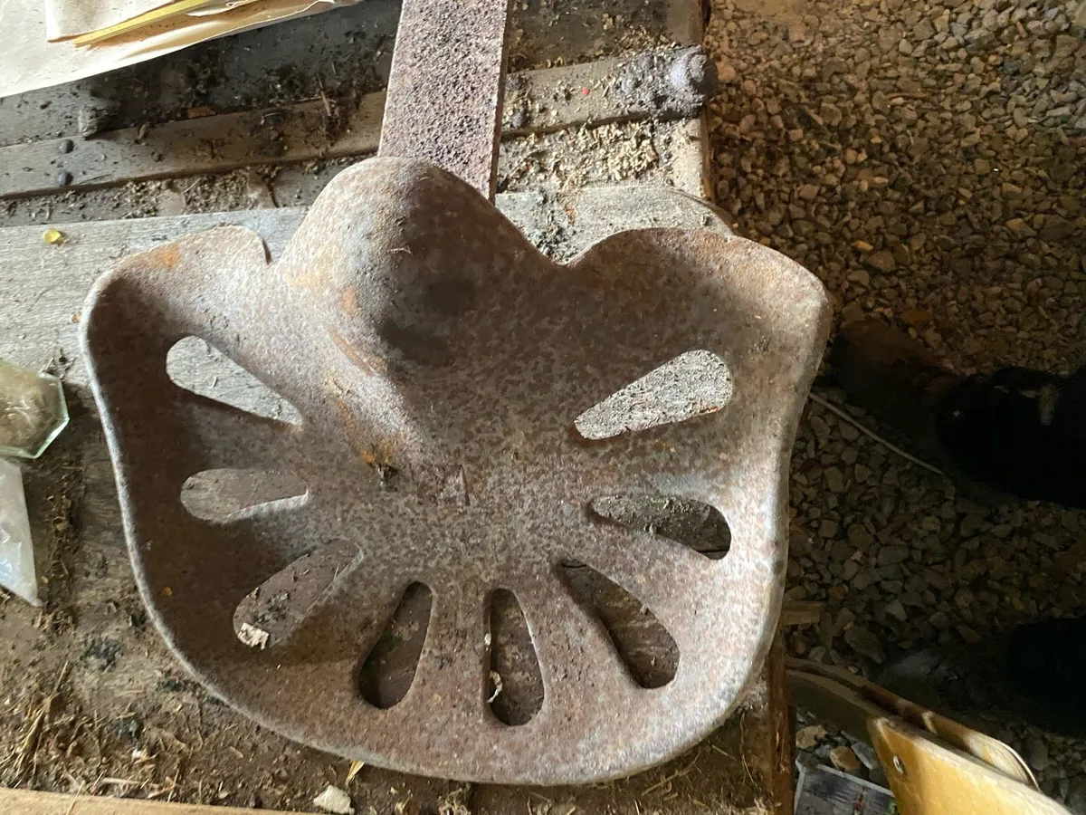 Vintage Cast Iron Farm Machine Seat - Image 1