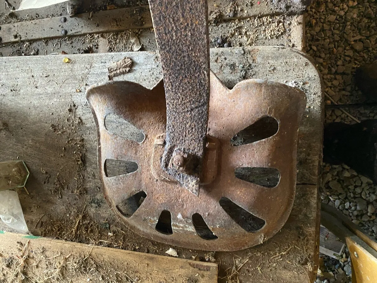 Vintage Cast Iron Farm Machine Seat - Image 2