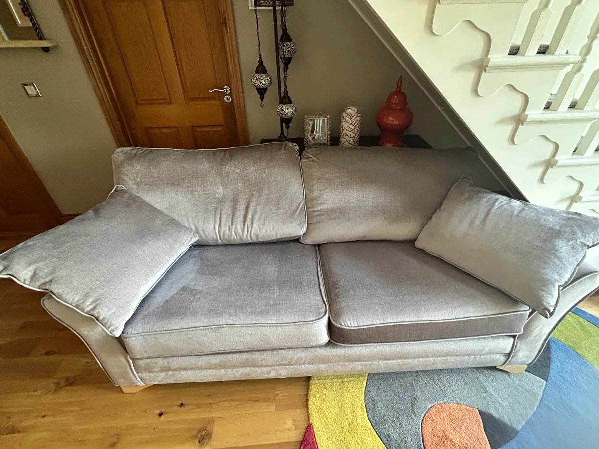 Silver/Gray 3 Seater Sofa - Image 2