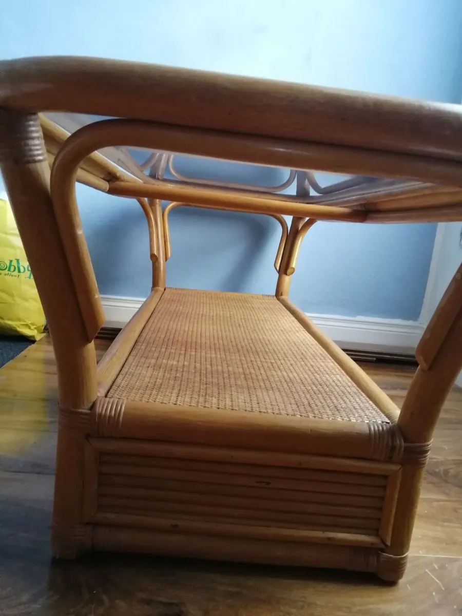 Coffe table, bamboo and rattan. - Image 2