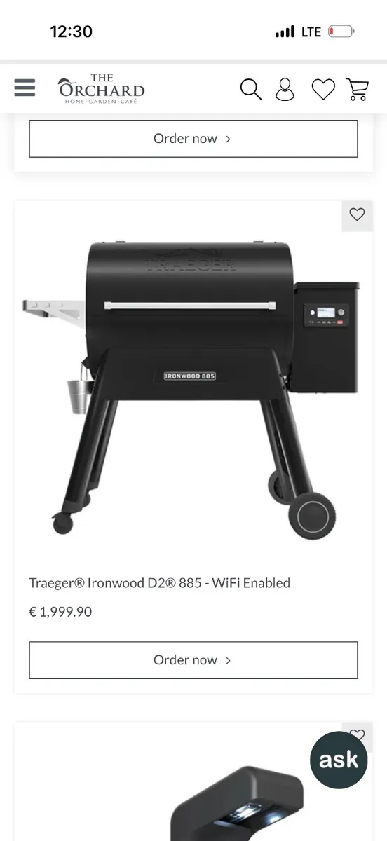 BBQ TRAEGER IRONWOOD IRONWOOD D2 - 885 - Image 1