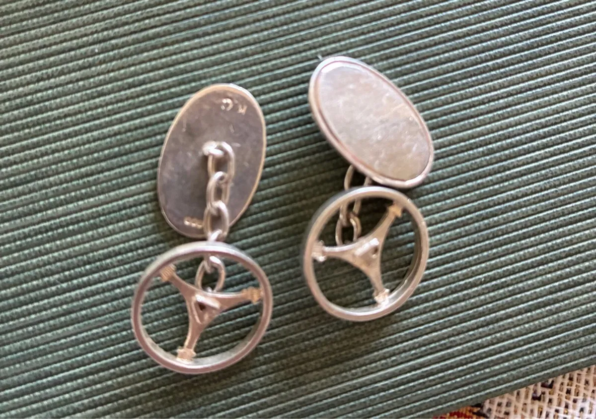 Vintage Silver Cuff Links - Image 1