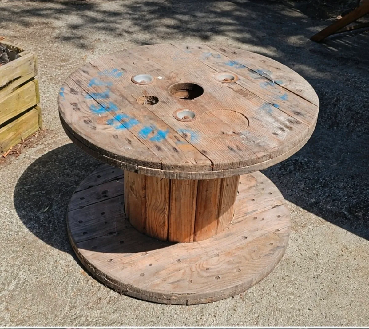 Rustic Wooden Cable Reel Table