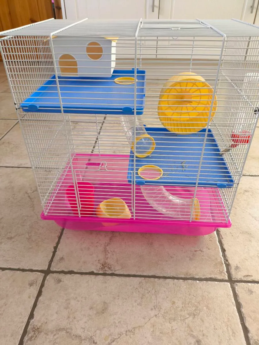 Hamster cage with carry/travel basket/accessories - Image 2