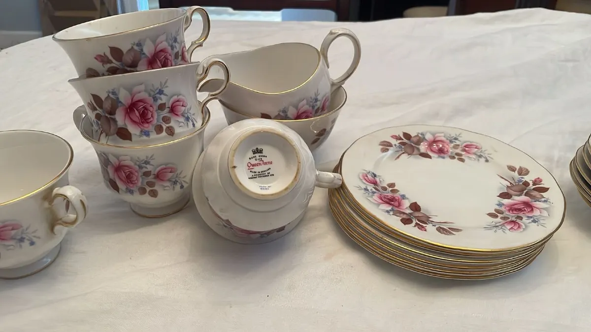 Vintage Queen Anne Fine Bone China Tea Set - Image 3