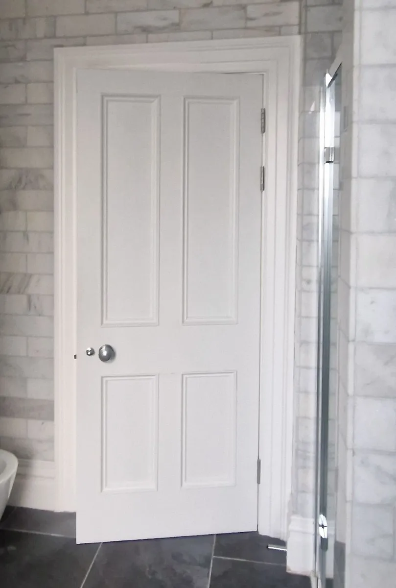9qty. x Solid Hardwood Panelled Doors & hardware - Image 1