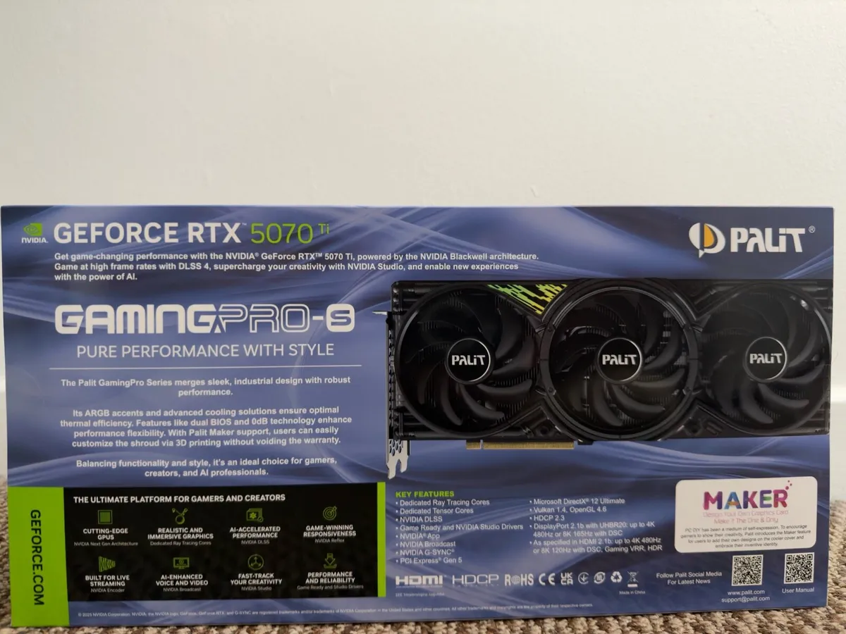 Palit RTX 5070 Ti 16GB - Factory Sealed - Image 3