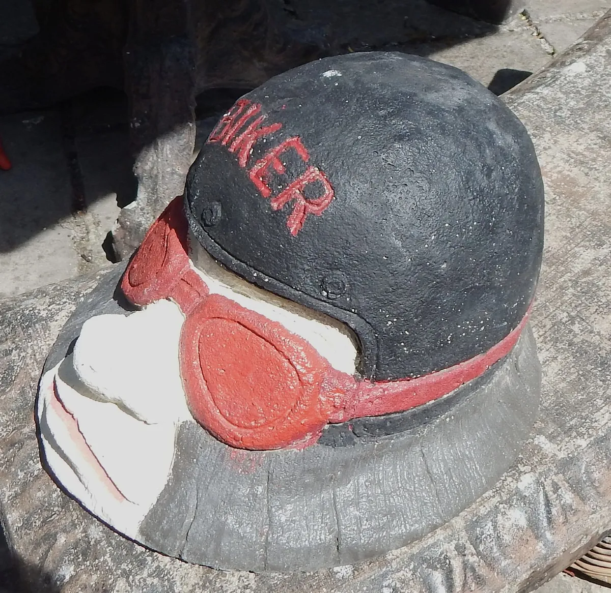 Decorative Concrete Biker Gnome Ornament - Image 3