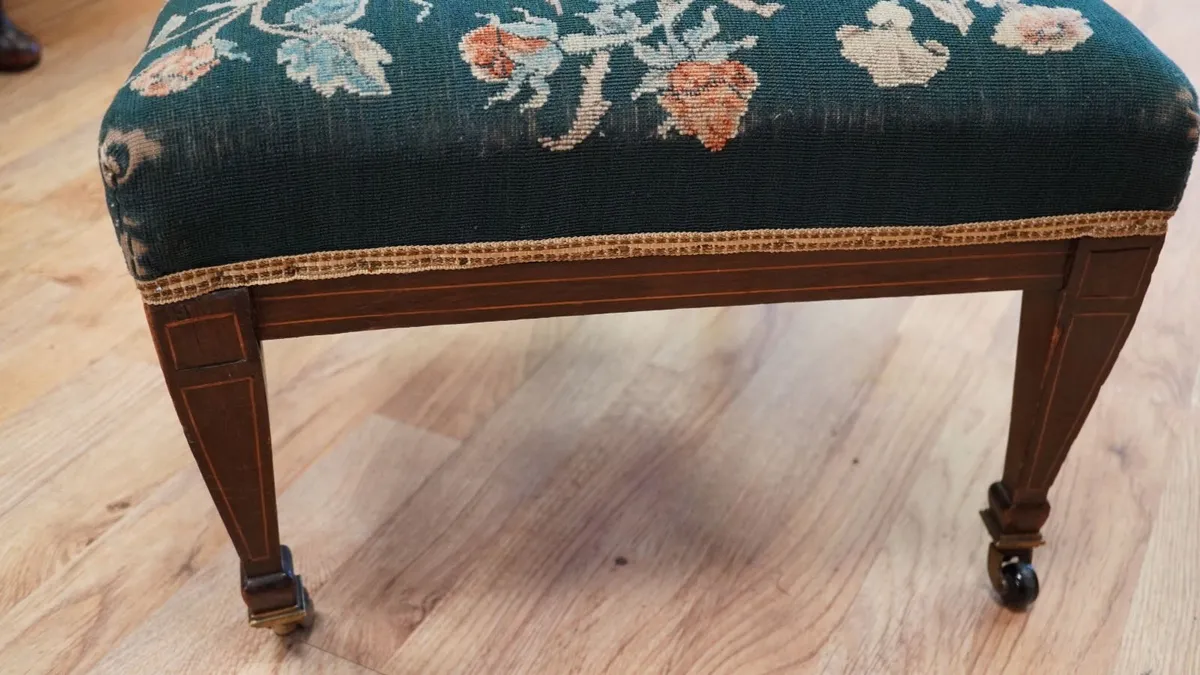 Edwardian Inlaid Nursing Chair on Castors - Image 4