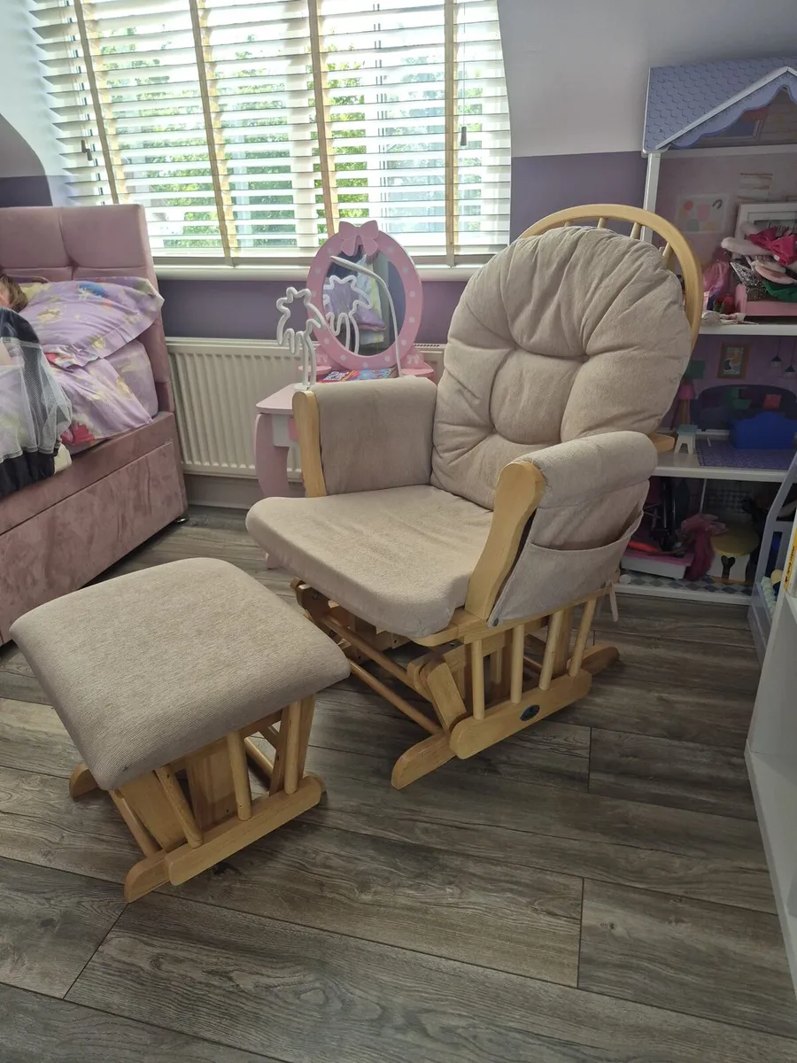 Nursery Rocking Chair and Rocking Footstool - Image 1