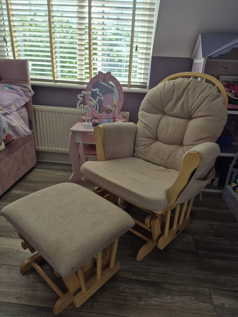 Nursery Rocking Chair and Rocking Footstool - Image 2