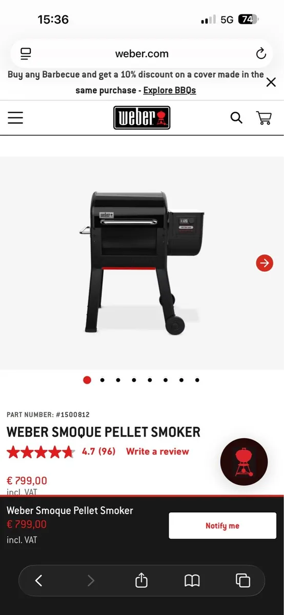 Weber smoque pellet bbq - Image 1