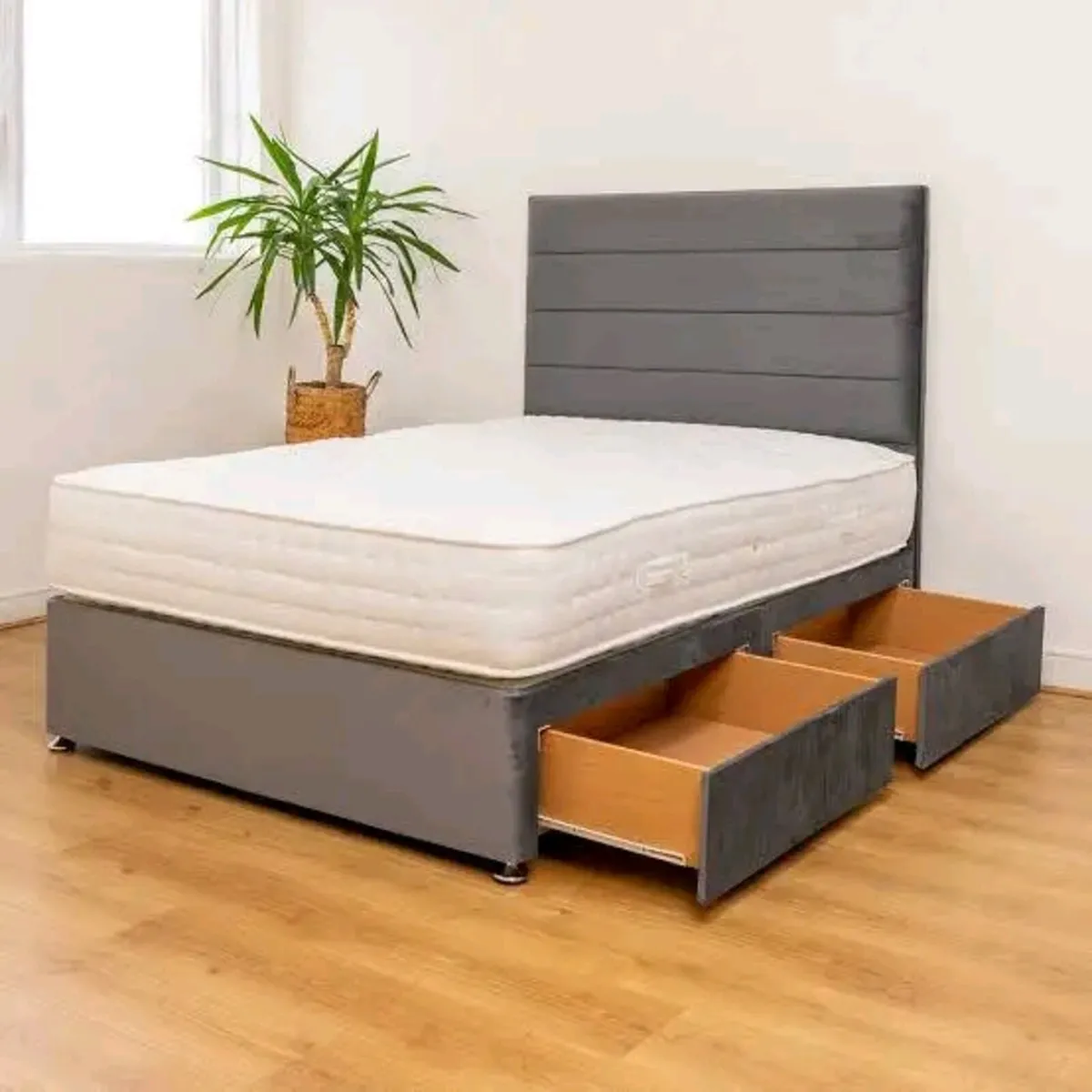 Divan Double & King Size Bed Frame With Mattress - Image 1