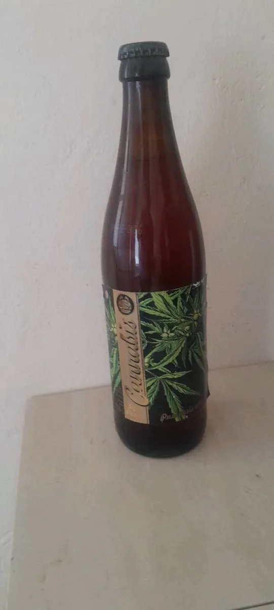 Cannabis beer bottle