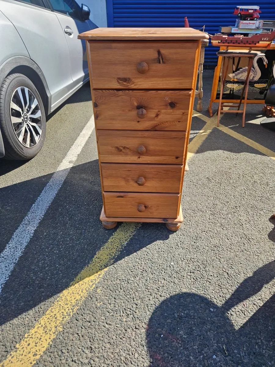 Pine Tall Boy Chest of Drawers - Image 3