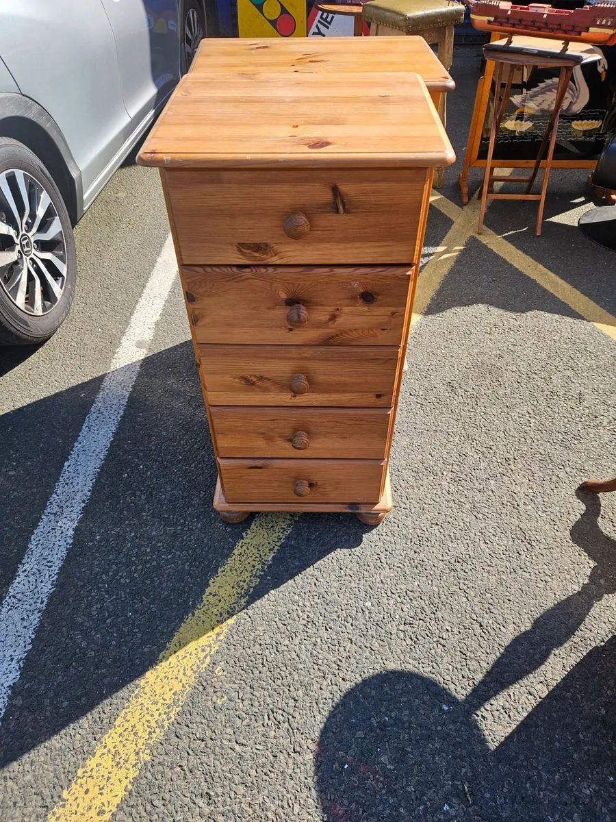 Pine Tall Boy Chest of Drawers - Image 4