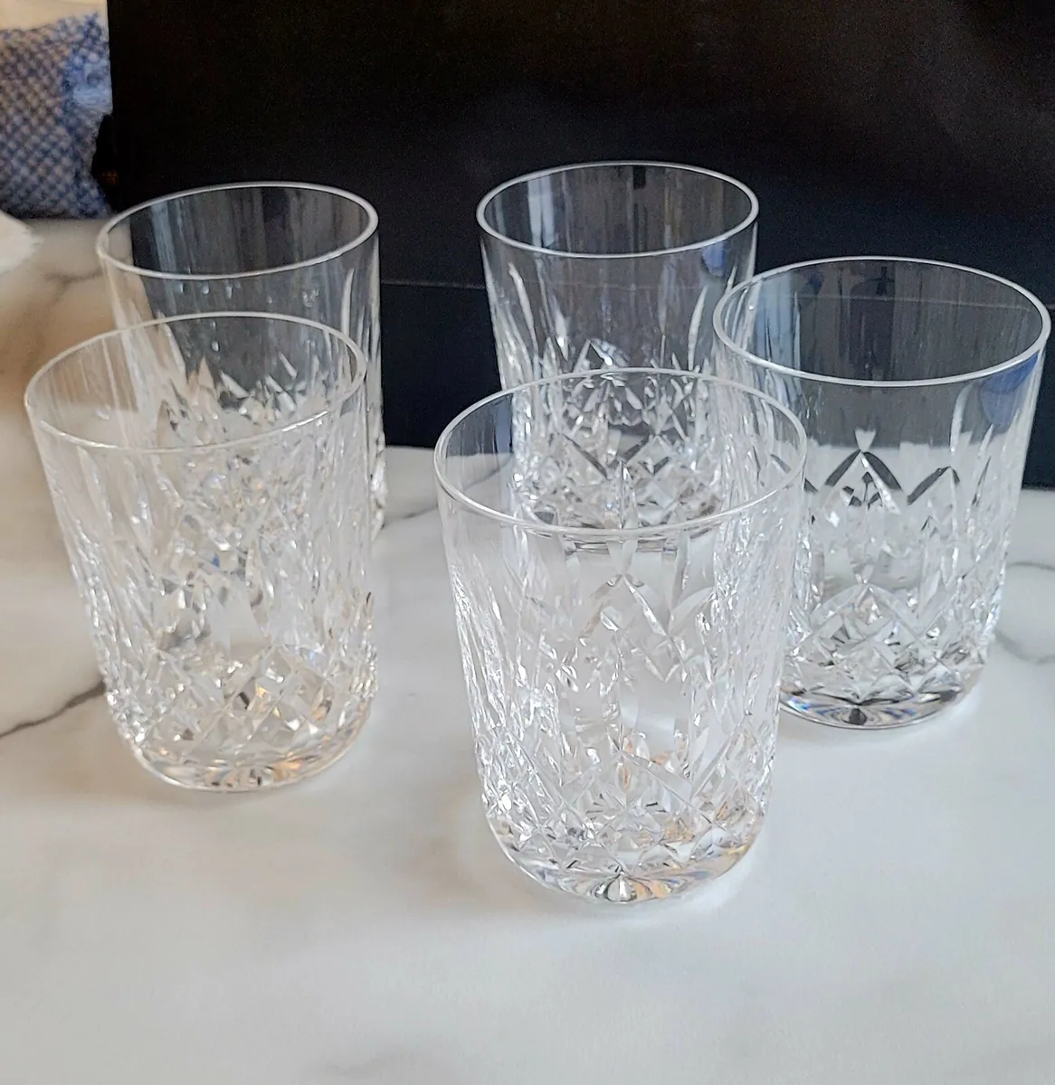 Waterford crystal Lismore whiskey tumblers x 5 - Image 1