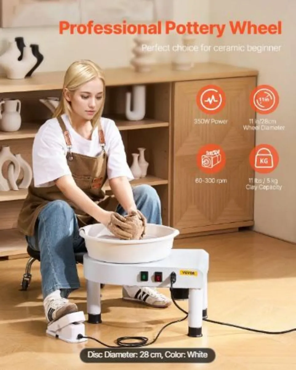 Pottery Wheel, 28 cm Ceramic Wheel Forming Machine - Image 2