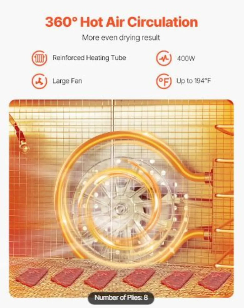 Food Dehydrator Machine, 8 Stainless Steel - Image 3
