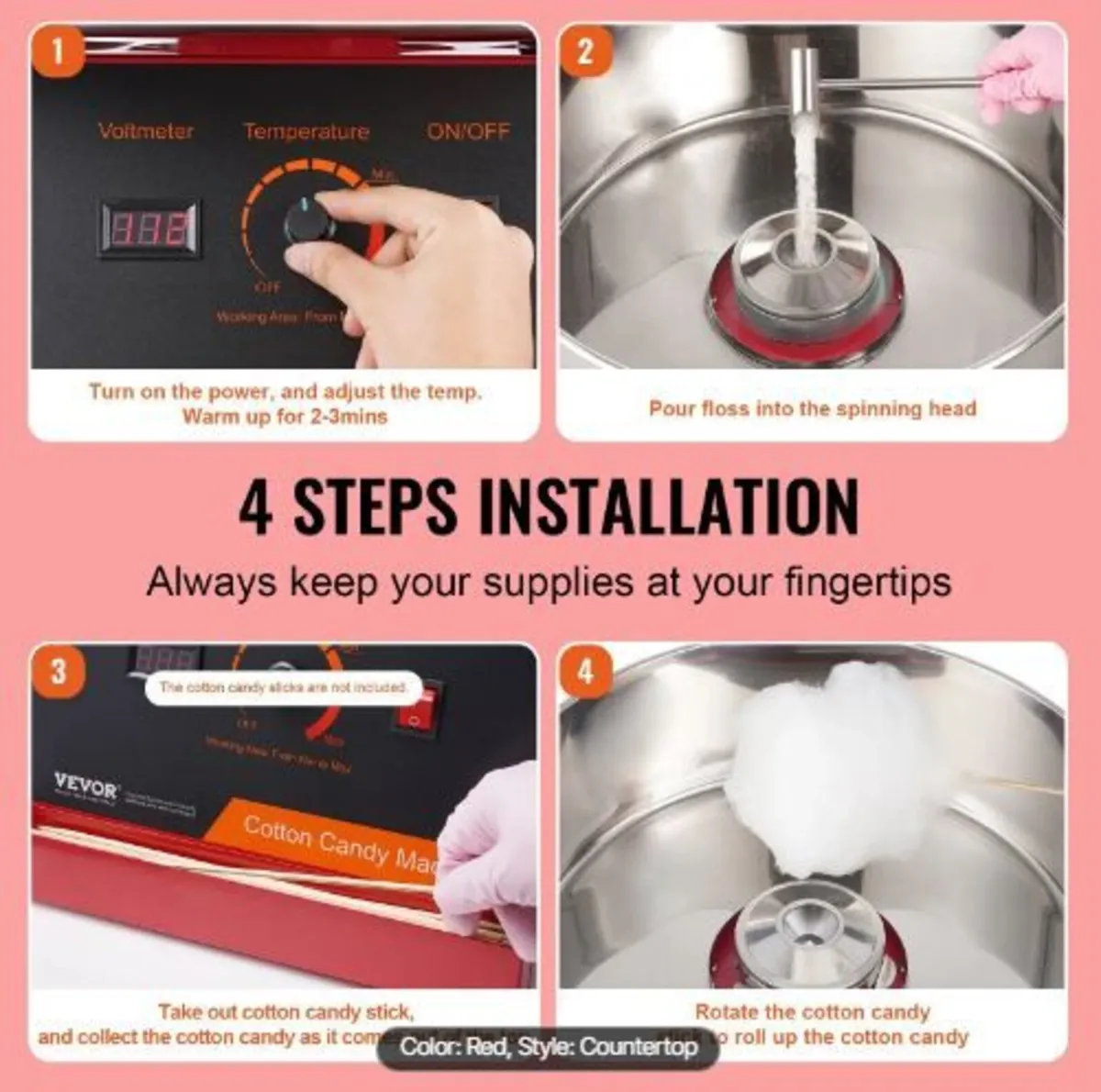 Electric Cotton Candy Machine, 1000W - Image 2